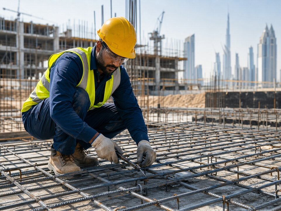 Steel Fixer at work